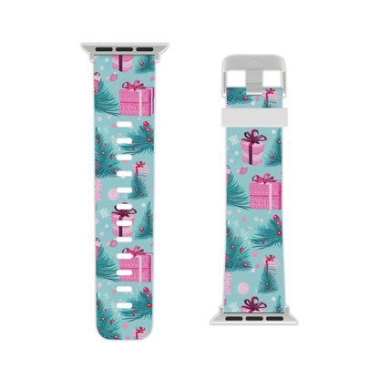 Festive Pink Christmas Gifts and Evergreen Apple Watch Band - BOGO Cases