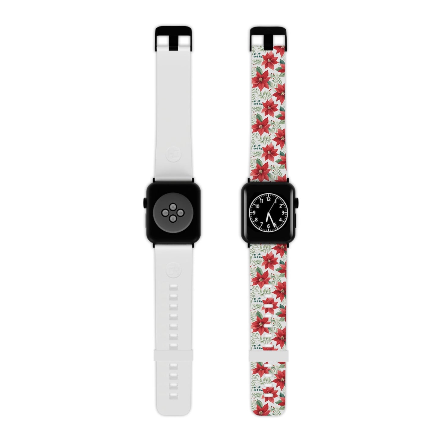 Festive Poinsettia Holiday Pattern Apple Watch Band - BOGO Cases