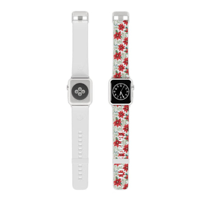 Festive Poinsettia Holiday Pattern Apple Watch Band - BOGO Cases