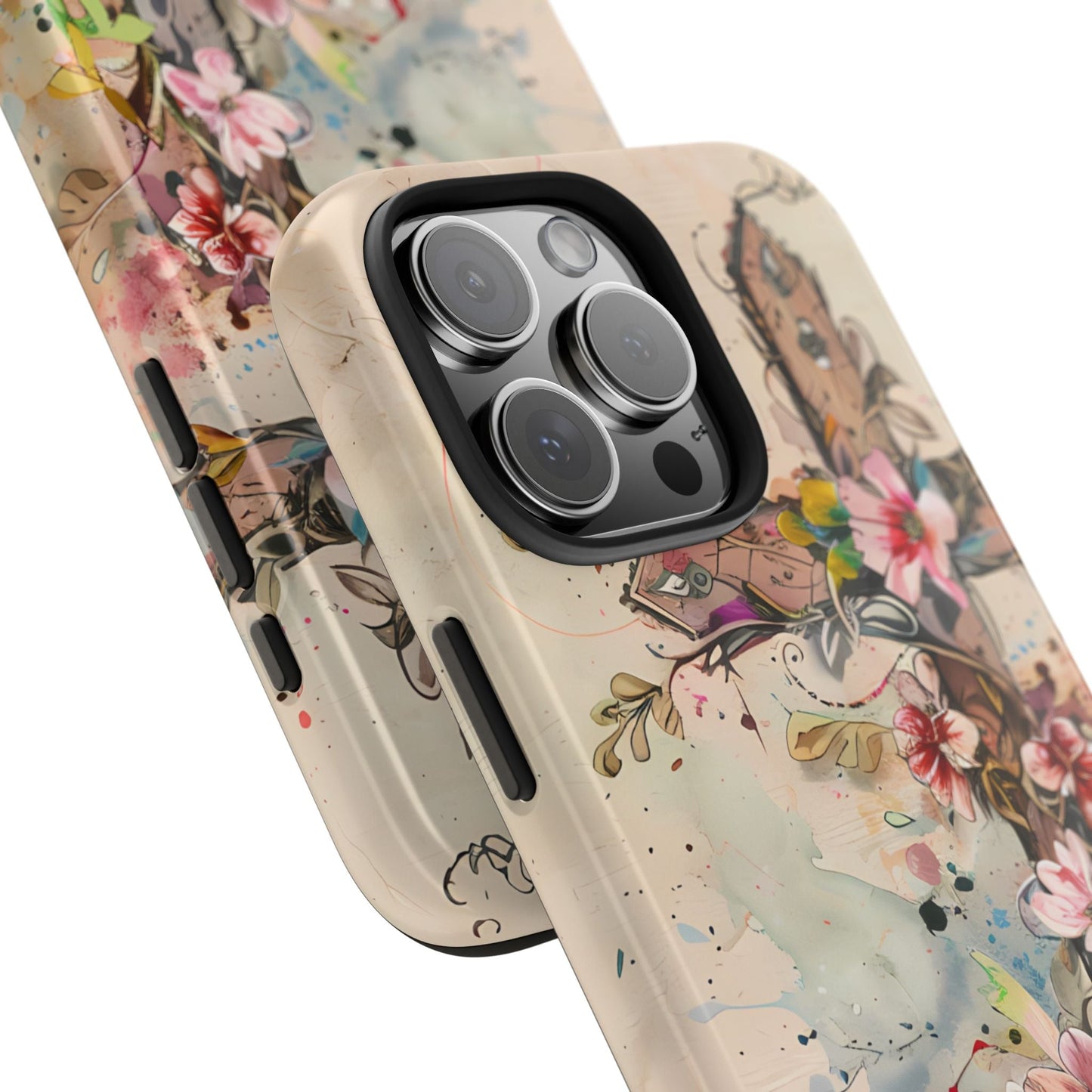 Floral Cross Watercolor - iPhone Case, Christian Art & Protective Design - BOGO Cases