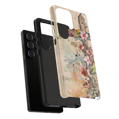 Floral Cross Watercolor - Samsung Galaxy Case, Christian Faith & Art Design - BOGO Cases