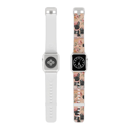 Floral French Bulldogs  Apple Watch Band - BOGO Cases