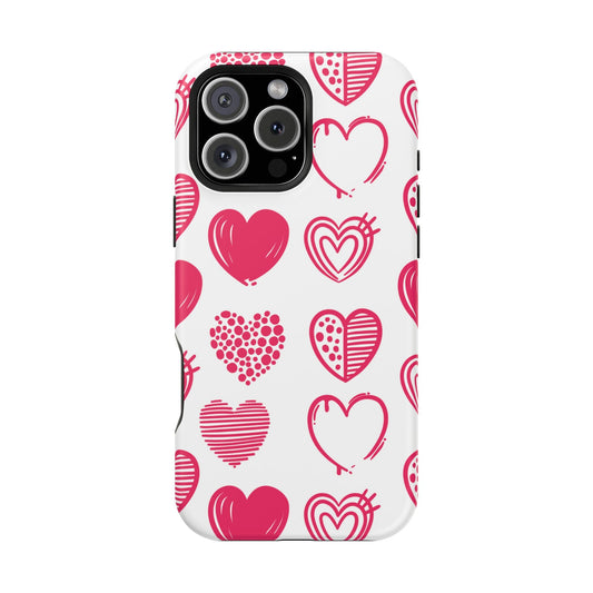 Funky Pink Hearts – MagSafe iPhone Case - BOGO Cases