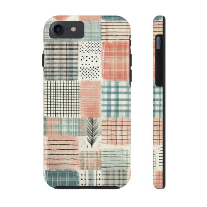 Geometric Patchwork iPhone Case - Modern Minimalist Design, Protective Cover - BOGO Cases