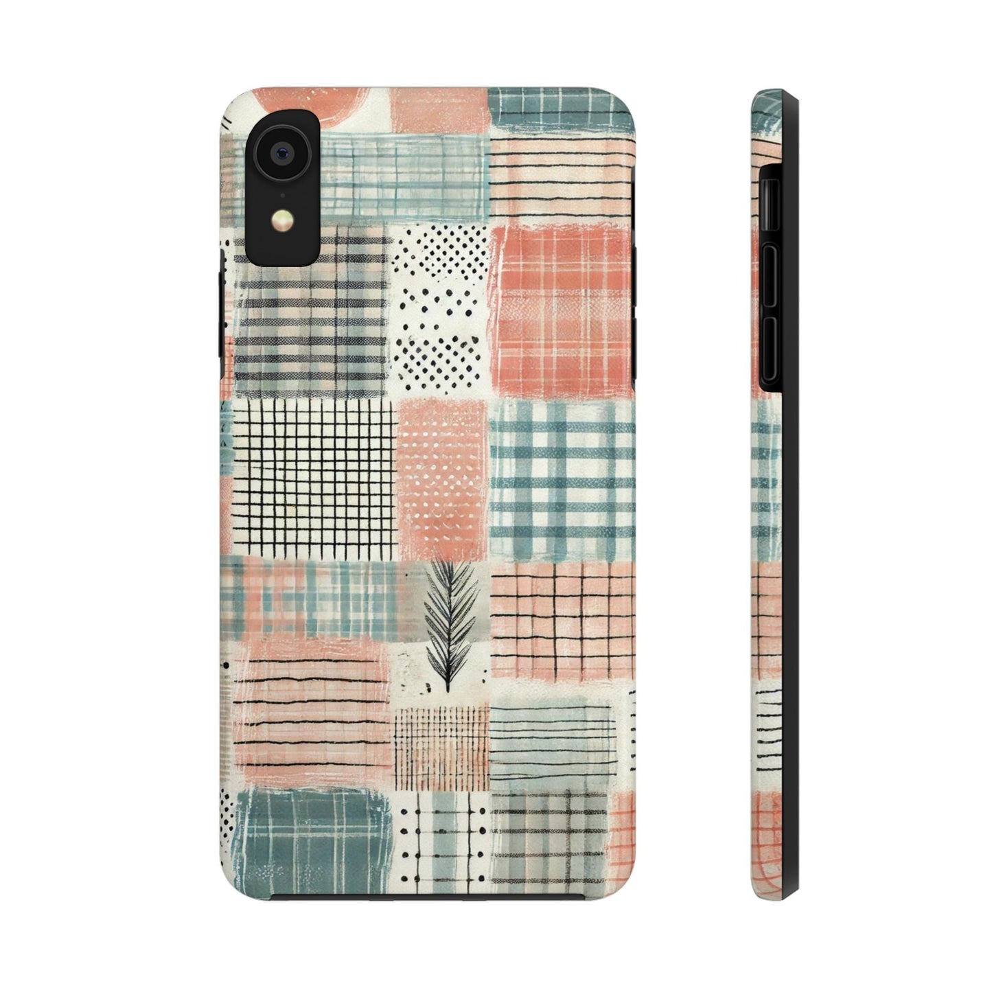 Geometric Patchwork iPhone Case - Modern Minimalist Design, Protective Cover - BOGO Cases