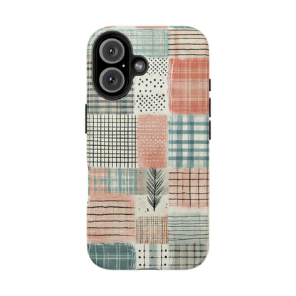 Geometric Patchwork iPhone Case - Modern Minimalist Design, Protective Cover - BOGO Cases