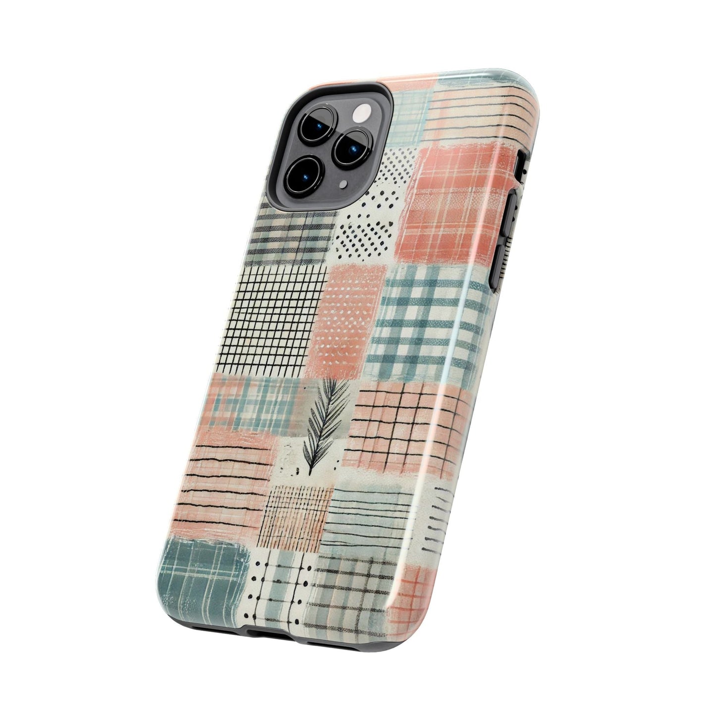 Geometric Patchwork iPhone Case - Modern Minimalist Design, Protective Cover - BOGO Cases