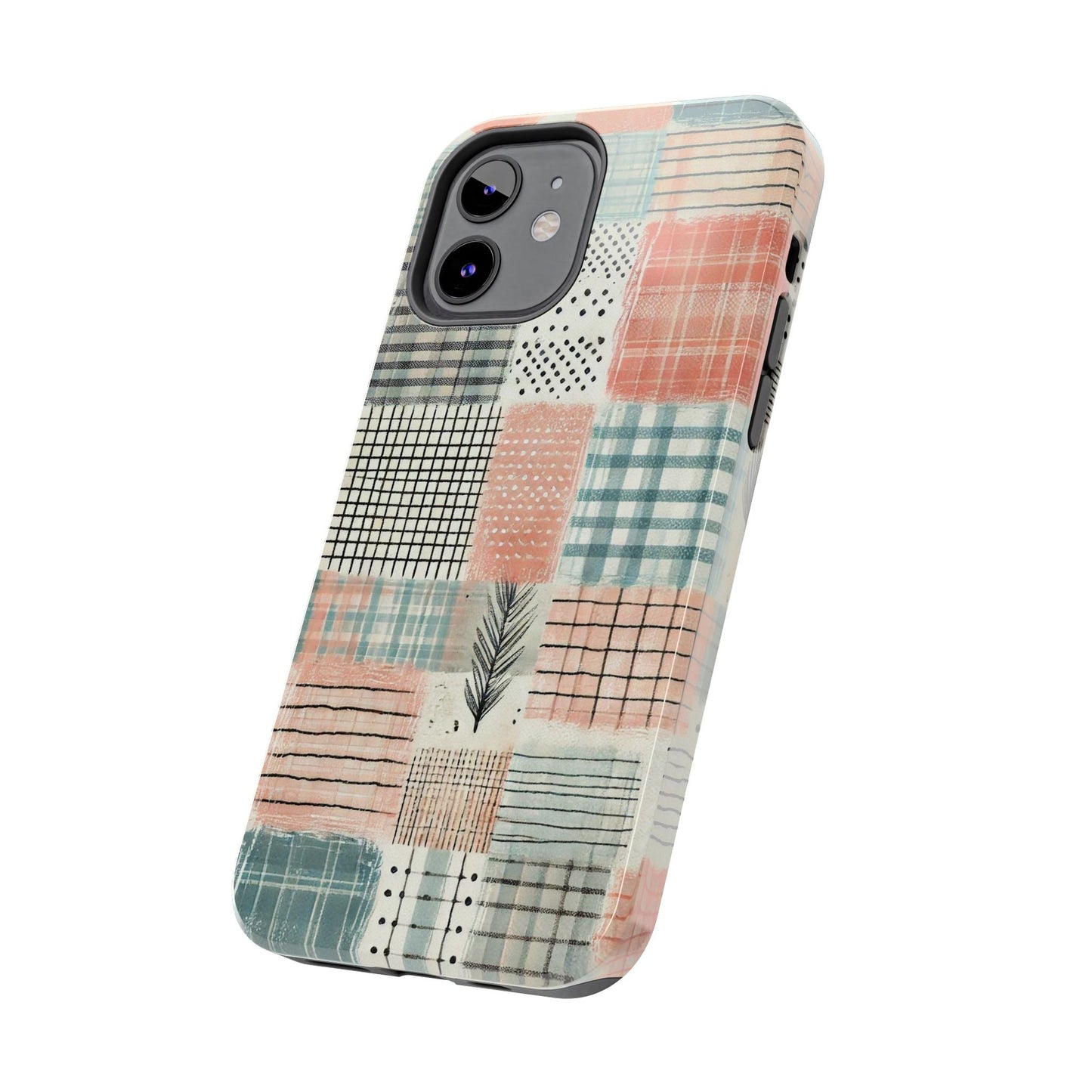 Geometric Patchwork iPhone Case - Modern Minimalist Design, Protective Cover - BOGO Cases