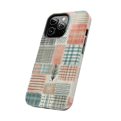 Geometric Patchwork iPhone Case - Modern Minimalist Design, Protective Cover - BOGO Cases