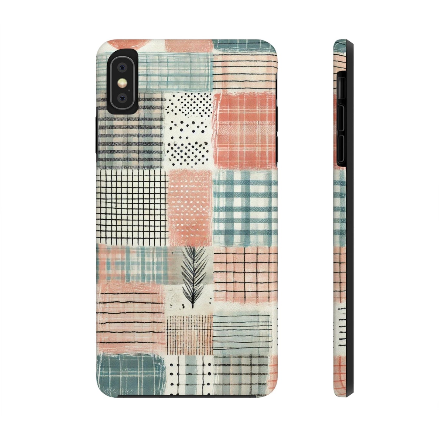 Geometric Patchwork iPhone Case - Modern Minimalist Design, Protective Cover - BOGO Cases