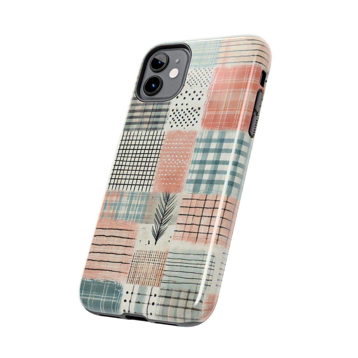 Geometric Patchwork iPhone Case - Modern Minimalist Design, Protective Cover - BOGO Cases