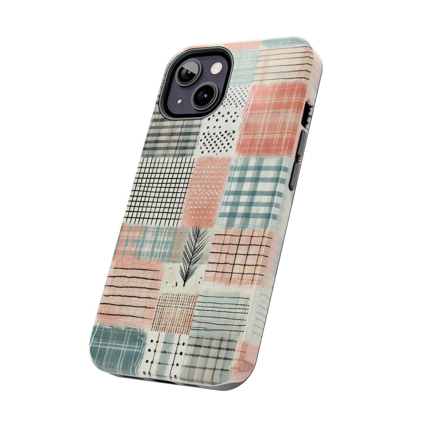 Geometric Patchwork iPhone Case - Modern Minimalist Design, Protective Cover - BOGO Cases