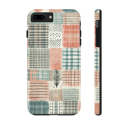 Geometric Patchwork iPhone Case - Modern Minimalist Design, Protective Cover - BOGO Cases