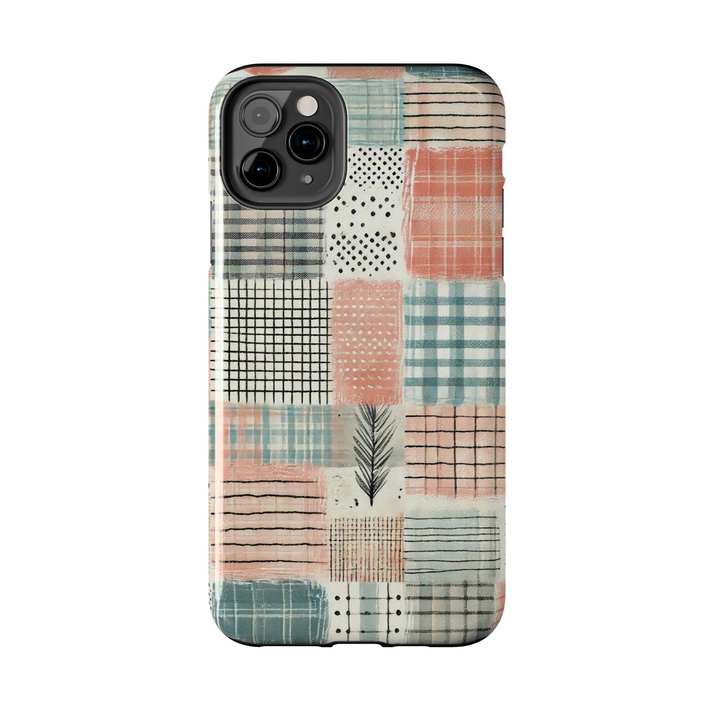 Geometric Patchwork iPhone Case - Modern Minimalist Design, Protective Cover - BOGO Cases