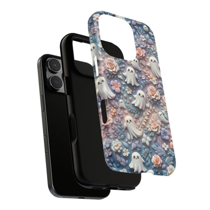 Ghosts Flowers Phone Case - Enchanting Ethereal Clay Autumn and Halloween Aesthetic - Fits All iPhones, Samsung Galaxy, & Google Pixel - BOGO Cases