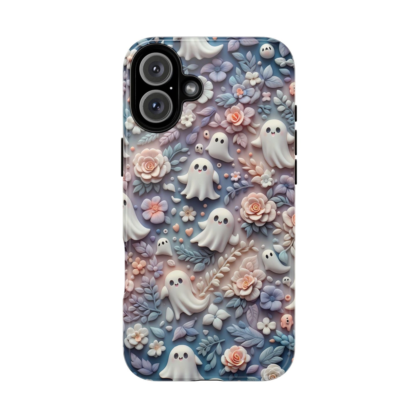 Ghosts Flowers Phone Case - Enchanting Ethereal Clay Autumn and Halloween Aesthetic - Fits All iPhones, Samsung Galaxy, & Google Pixel - BOGO Cases