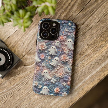 Ghosts Flowers Phone Case - Enchanting Ethereal Clay Autumn and Halloween Aesthetic - Fits All iPhones, Samsung Galaxy, & Google Pixel - BOGO Cases