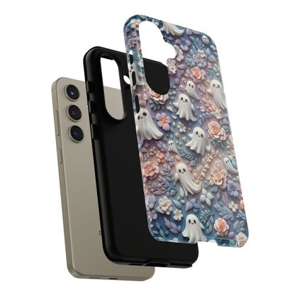 Ghosts Flowers Phone Case - Enchanting Ethereal Clay Autumn and Halloween Aesthetic - Fits All iPhones, Samsung Galaxy, & Google Pixel - BOGO Cases