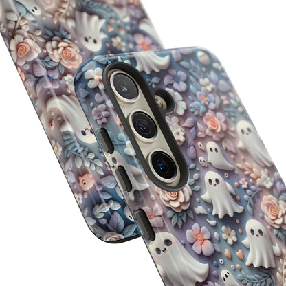 Ghosts Flowers Phone Case - Enchanting Ethereal Clay Autumn and Halloween Aesthetic - Fits All iPhones, Samsung Galaxy, & Google Pixel - BOGO Cases