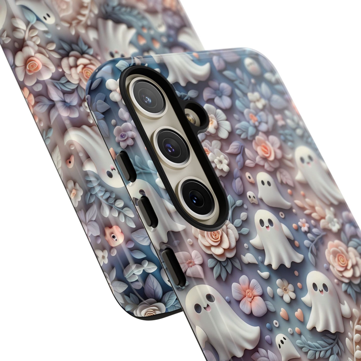 Ghosts Flowers Phone Case - Enchanting Ethereal Clay Autumn and Halloween Aesthetic - Fits All iPhones, Samsung Galaxy, & Google Pixel - BOGO Cases