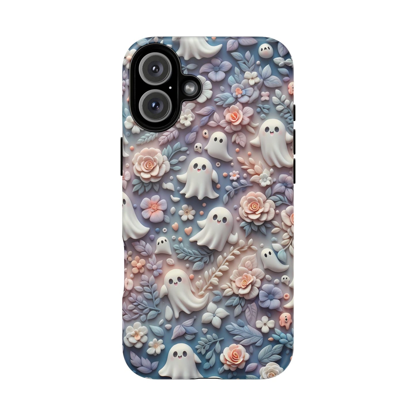 Ghosts Flowers Phone Case - Enchanting Ethereal Clay Autumn and Halloween Aesthetic - Fits All iPhones, Samsung Galaxy, & Google Pixel - BOGO Cases