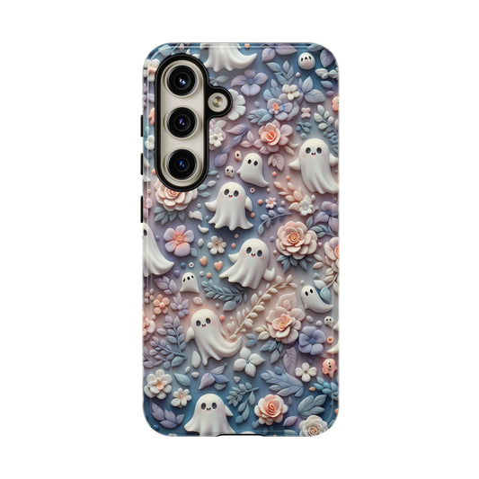 Ghosts Flowers Phone Case - Enchanting Ethereal Clay Autumn and Halloween Aesthetic - Fits All iPhones, Samsung Galaxy, & Google Pixel - BOGO Cases