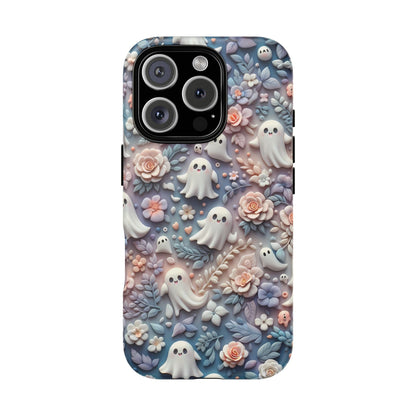 Ghosts Flowers Phone Case - Enchanting Ethereal Clay Autumn and Halloween Aesthetic - Fits All iPhones, Samsung Galaxy, & Google Pixel - BOGO Cases