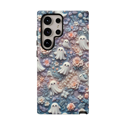 Ghosts Flowers Phone Case - Enchanting Ethereal Clay Autumn and Halloween Aesthetic - Fits All iPhones, Samsung Galaxy, & Google Pixel - BOGO Cases