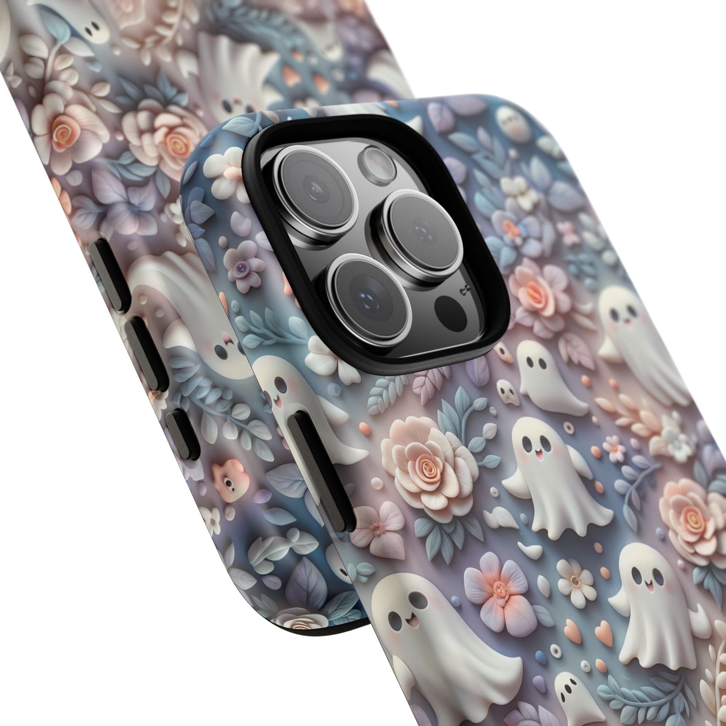 Ghosts Flowers Phone Case - Enchanting Ethereal Clay Autumn and Halloween Aesthetic - Fits All iPhones, Samsung Galaxy, & Google Pixel - BOGO Cases