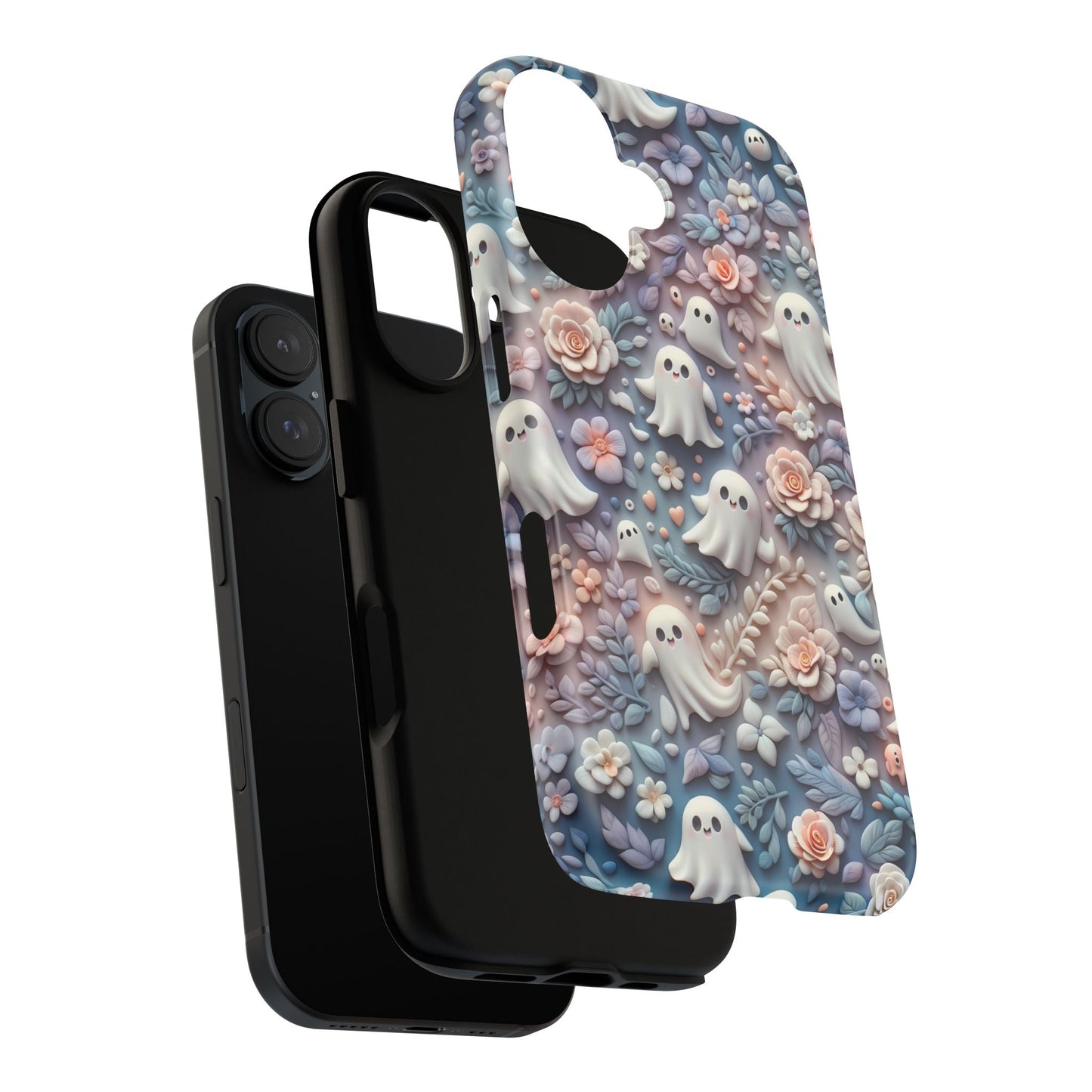 Ghosts Flowers Phone Case - Enchanting Ethereal Clay Autumn and Halloween Aesthetic - Fits All iPhones, Samsung Galaxy, & Google Pixel - BOGO Cases