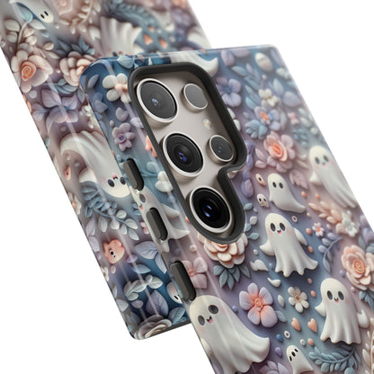 Ghosts Flowers Phone Case - Enchanting Ethereal Clay Autumn and Halloween Aesthetic - Fits All iPhones, Samsung Galaxy, & Google Pixel - BOGO Cases