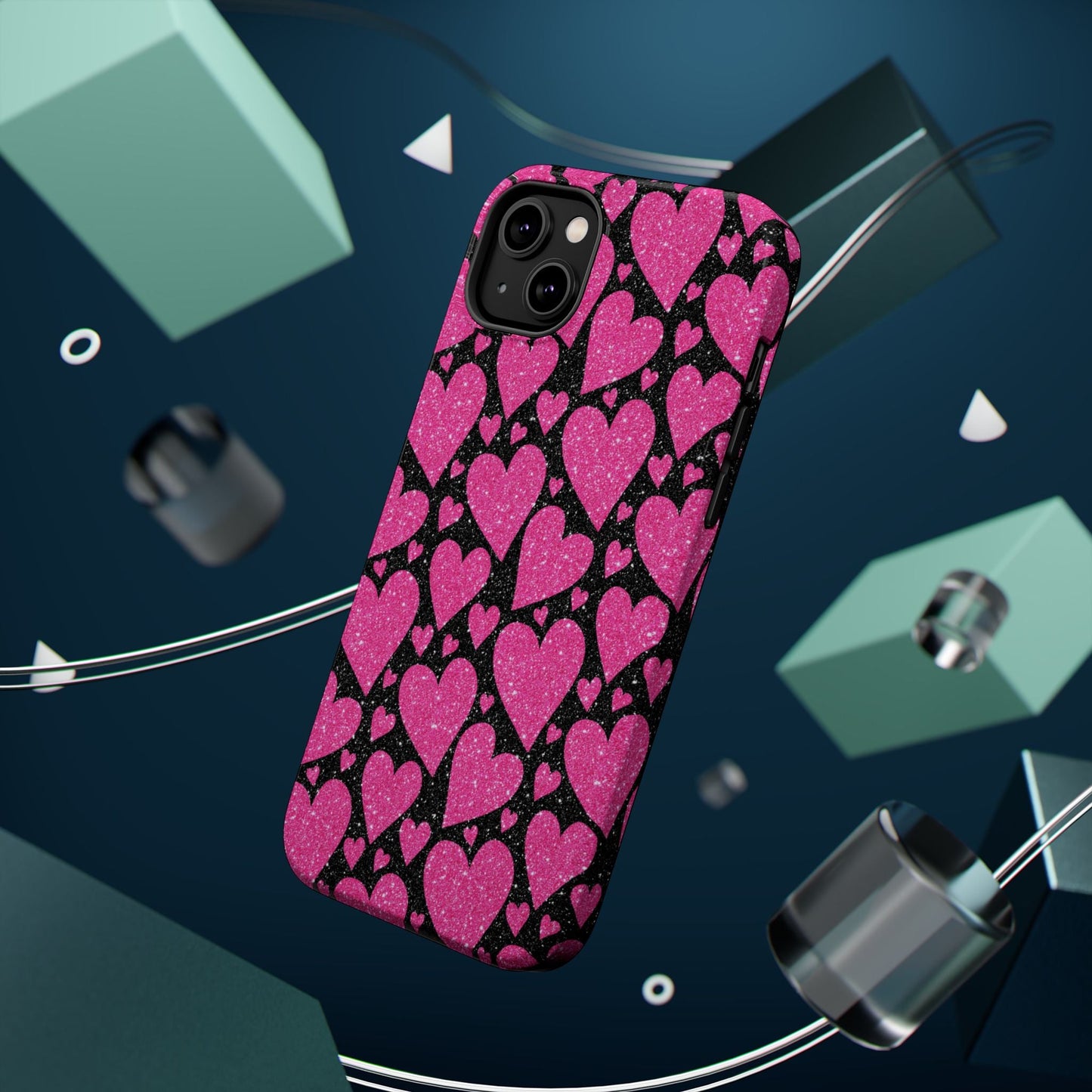Glitter Hearts MagSafe iPhone Case - BOGO Cases