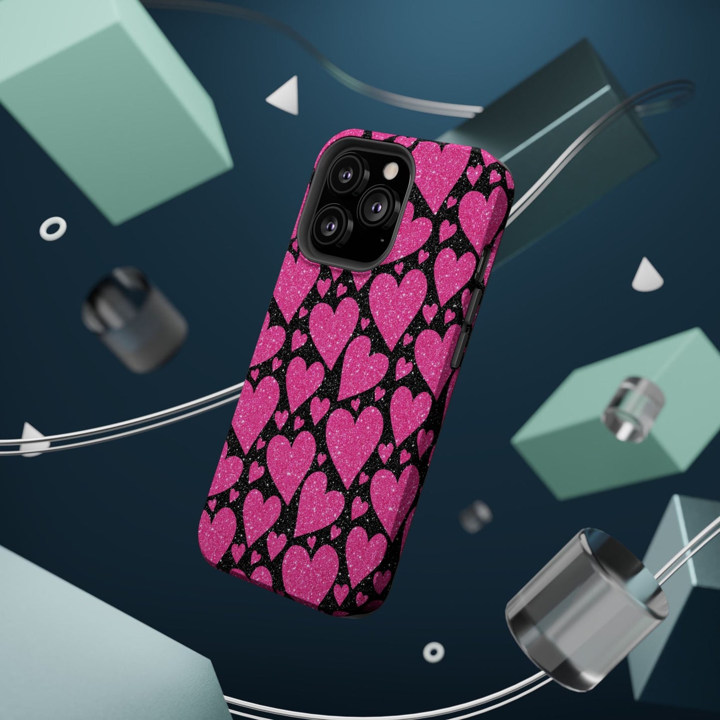 Glitter Hearts MagSafe iPhone Case - BOGO Cases