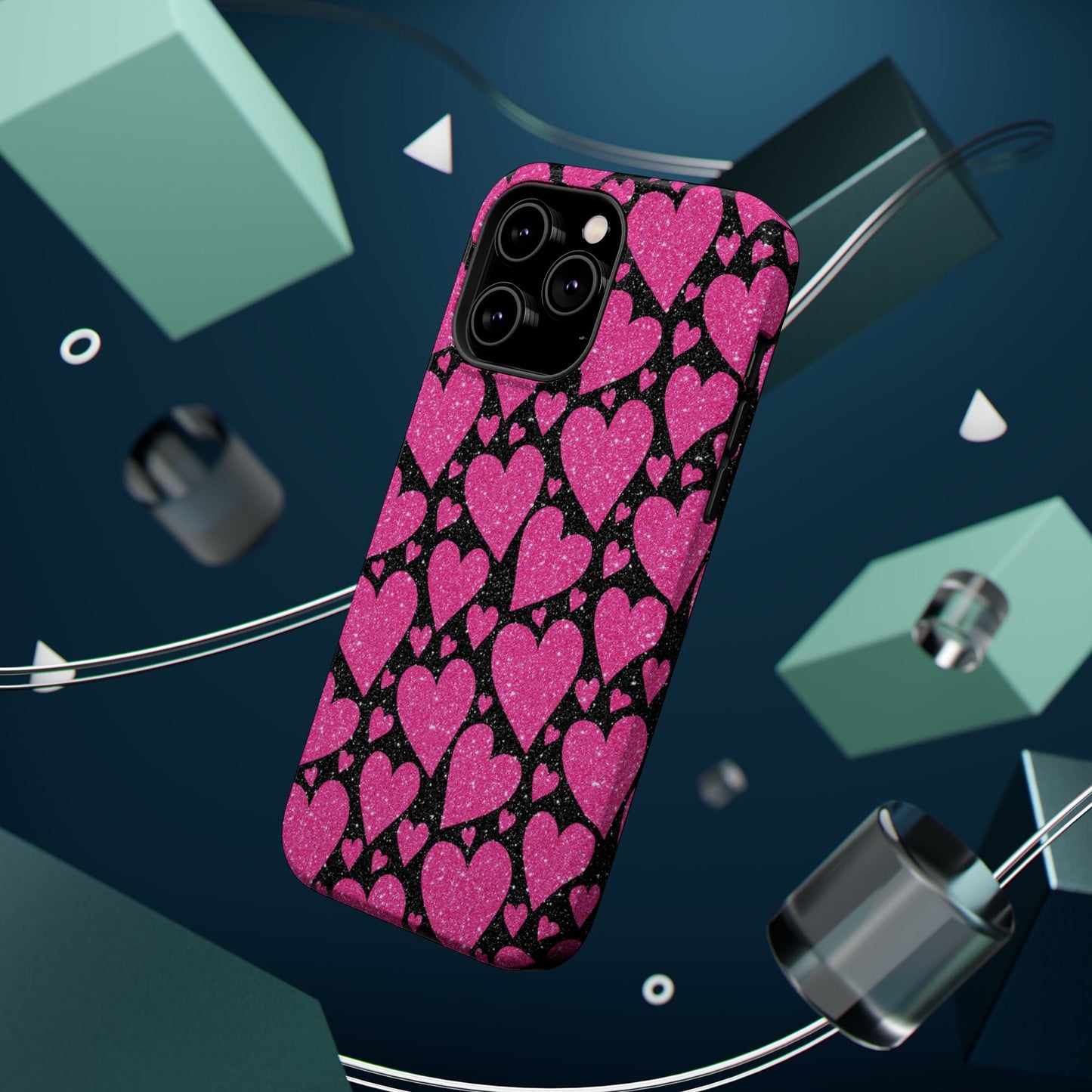 Glitter Hearts MagSafe iPhone Case - BOGO Cases