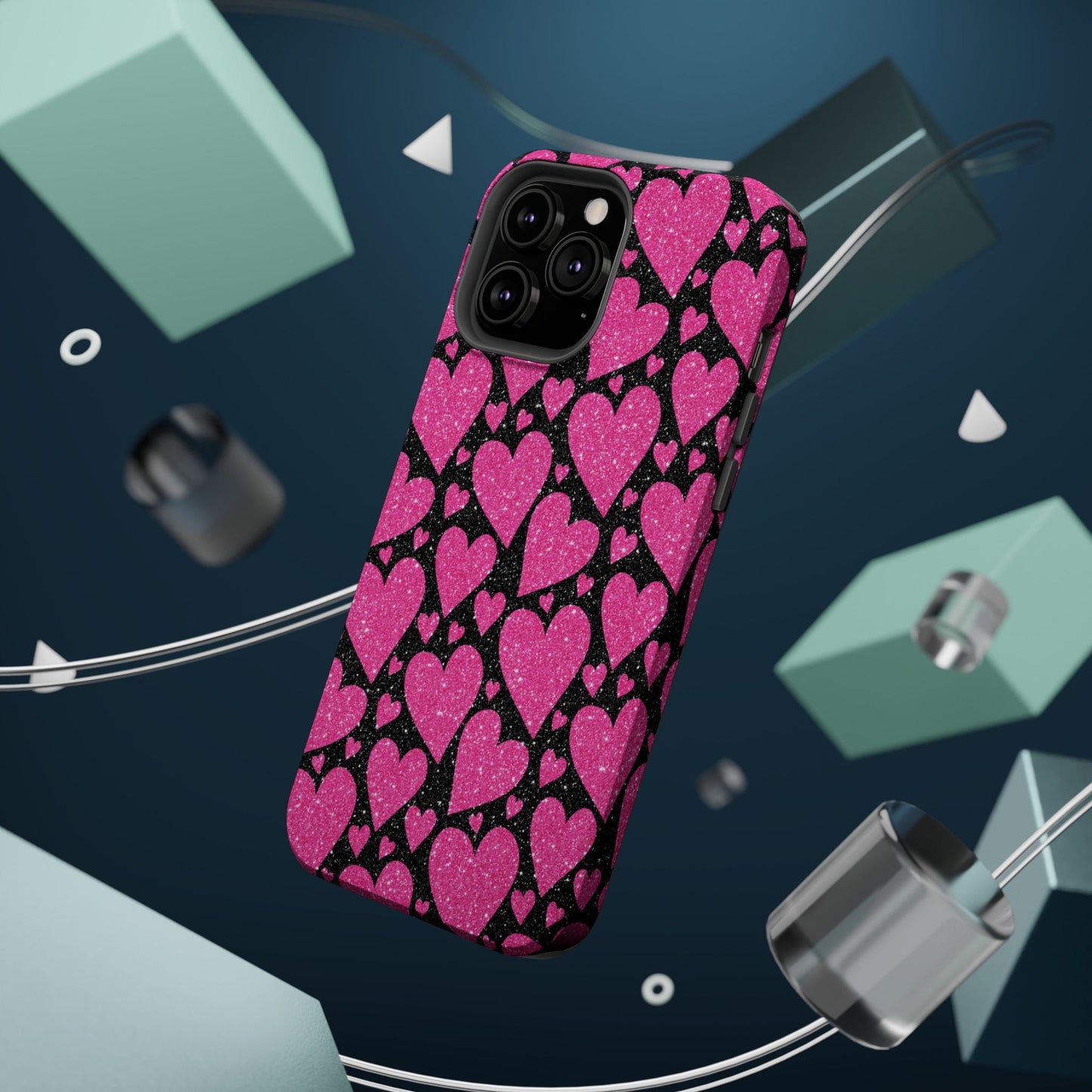 Glitter Hearts MagSafe iPhone Case - BOGO Cases