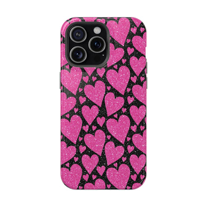 Glitter Hearts MagSafe iPhone Case - BOGO Cases