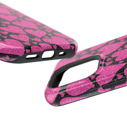 Glitter Hearts MagSafe iPhone Case - BOGO Cases