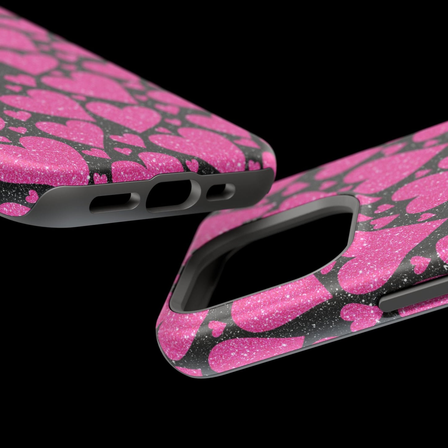 Glitter Hearts MagSafe iPhone Case - BOGO Cases
