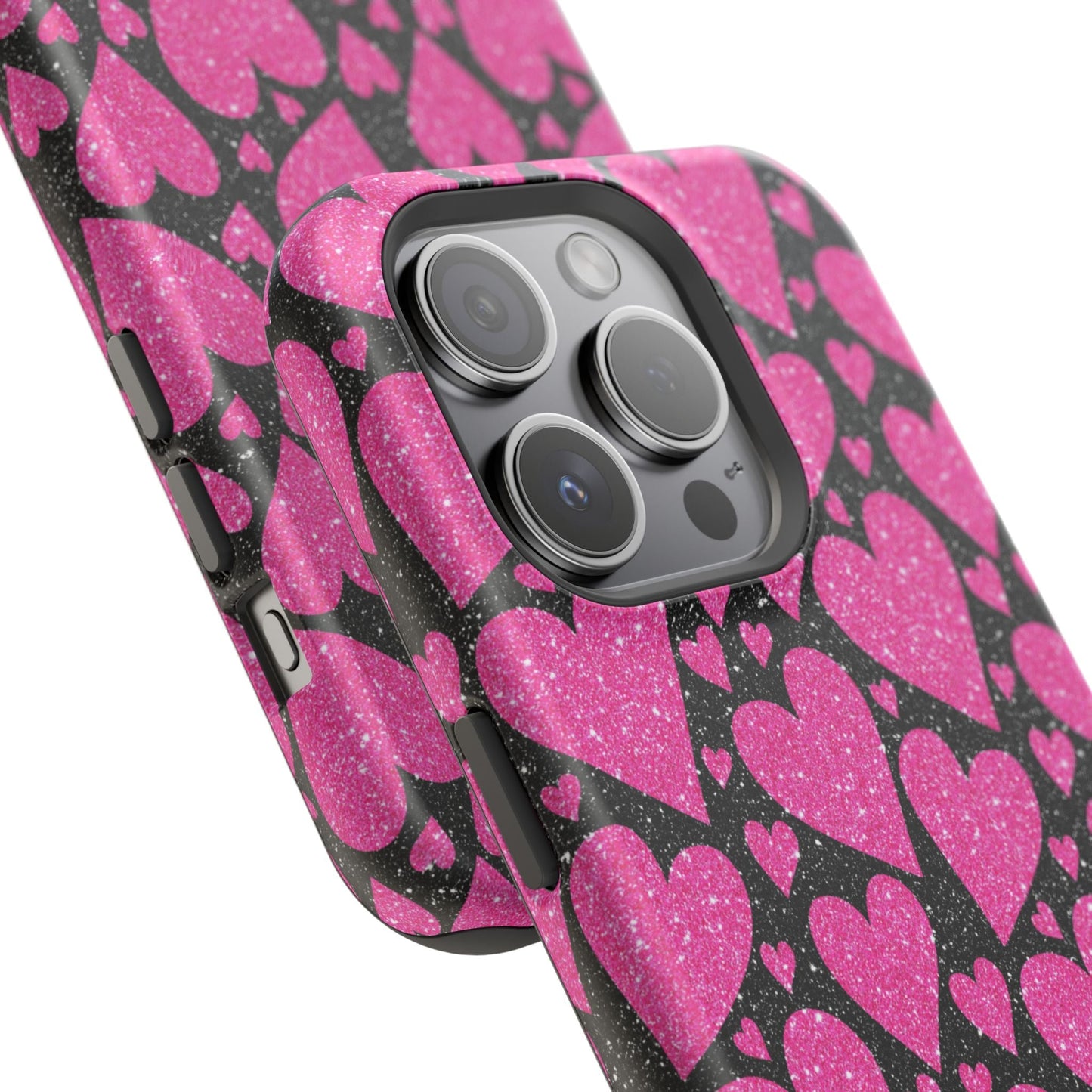 Glitter Hearts MagSafe iPhone Case - BOGO Cases