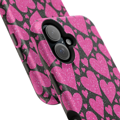 Glitter Hearts MagSafe iPhone Case - BOGO Cases