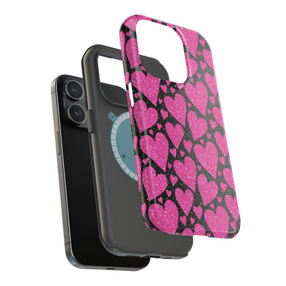Glitter Hearts MagSafe iPhone Case - BOGO Cases