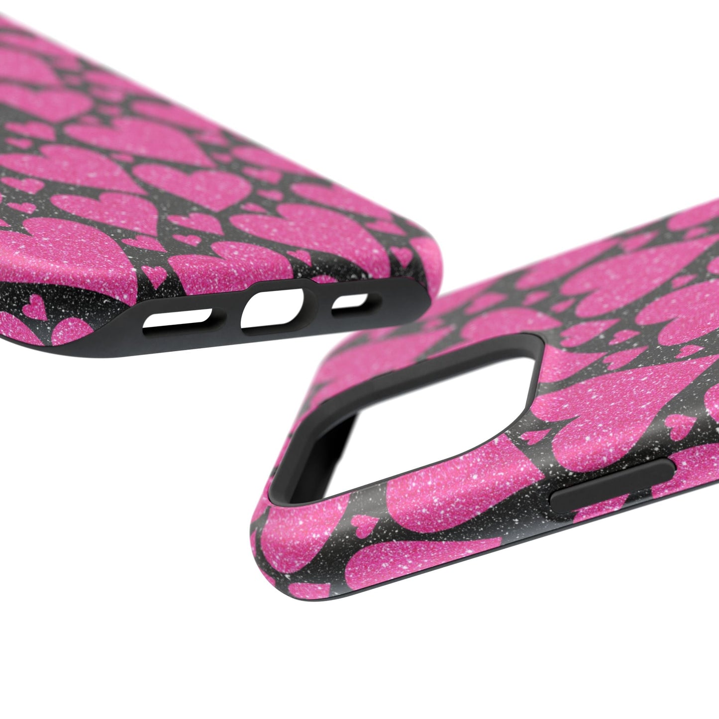 Glitter Hearts MagSafe iPhone Case - BOGO Cases