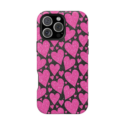 Glitter Hearts MagSafe iPhone Case - BOGO Cases
