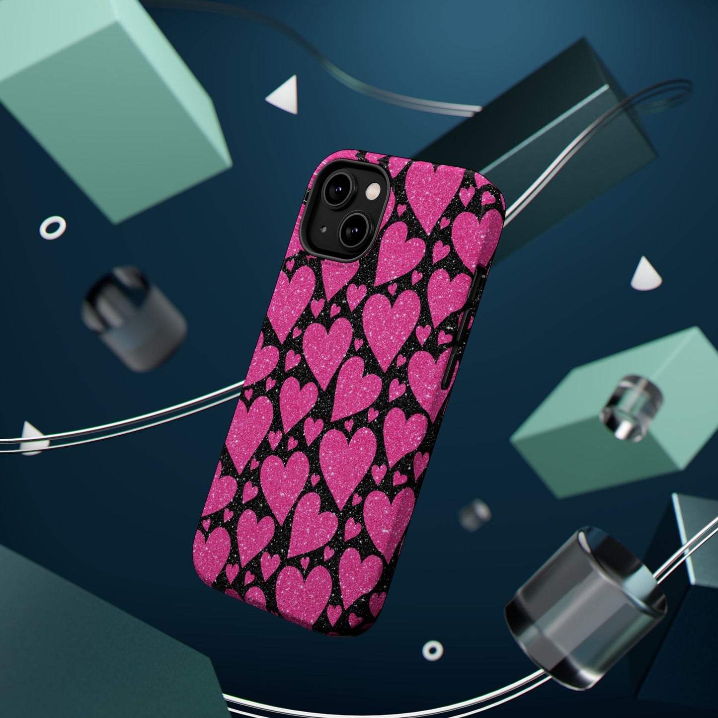 Glitter Hearts MagSafe iPhone Case - BOGO Cases