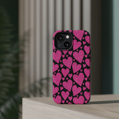Glitter Hearts MagSafe iPhone Case - BOGO Cases
