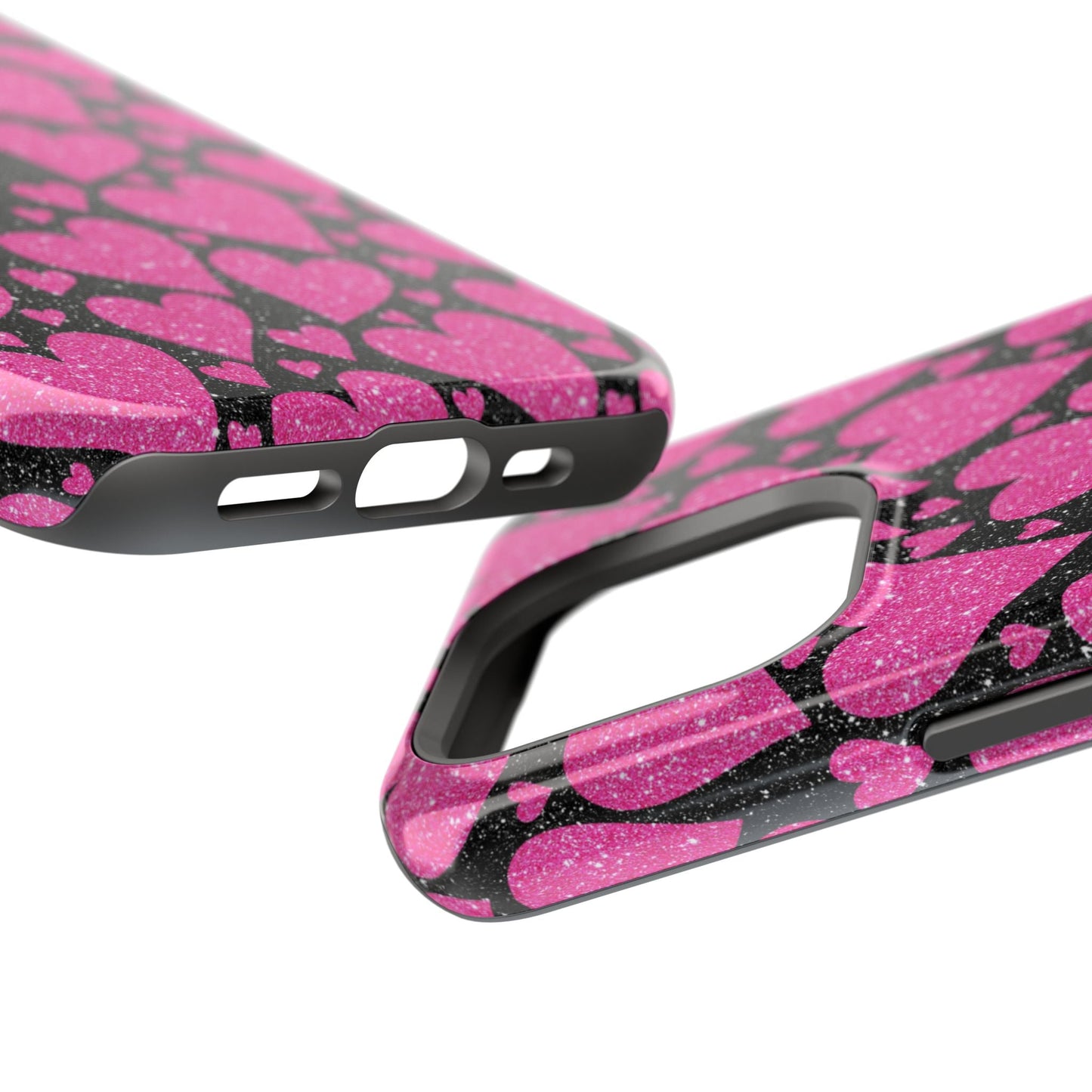 Glitter Hearts MagSafe iPhone Case - BOGO Cases