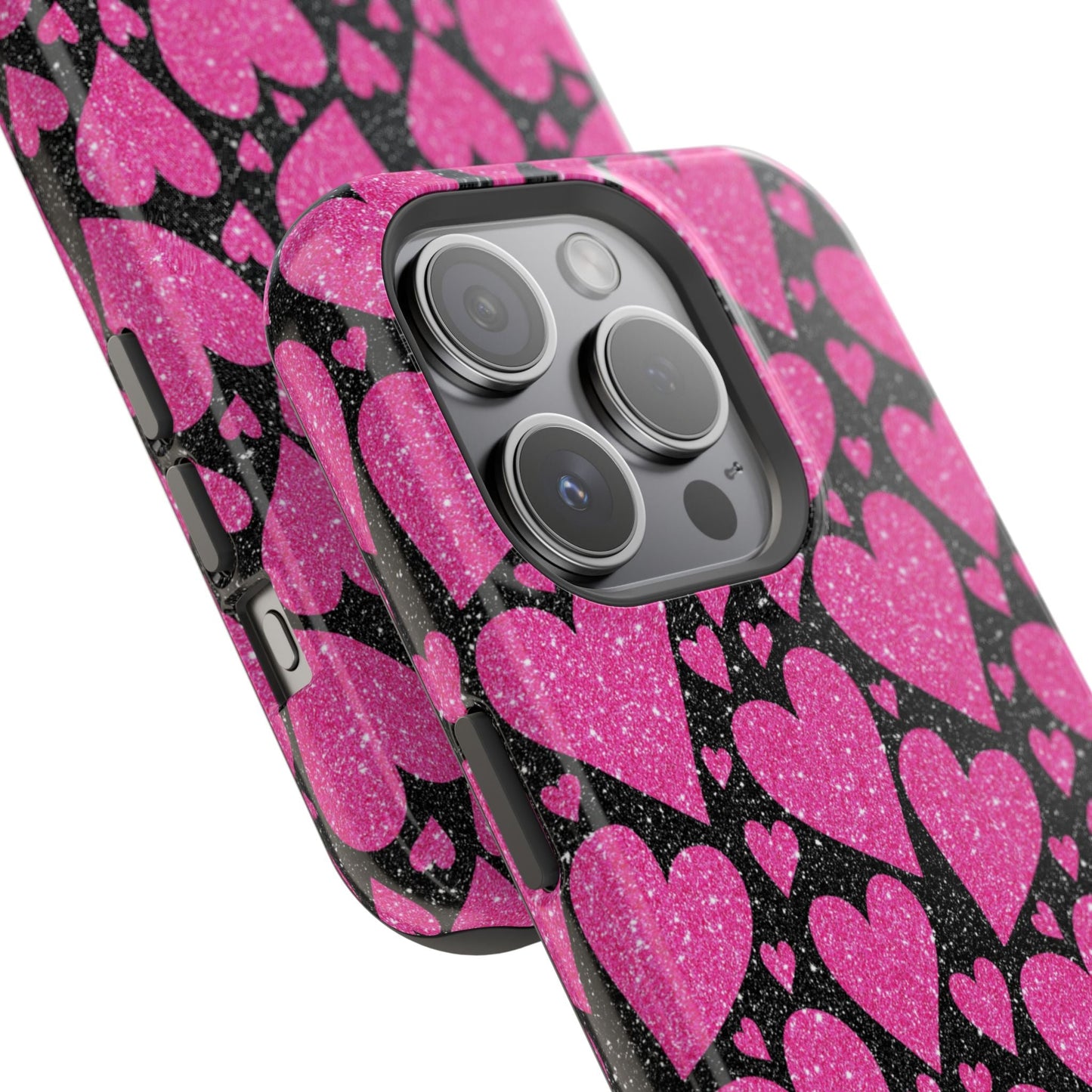 Glitter Hearts MagSafe iPhone Case - BOGO Cases
