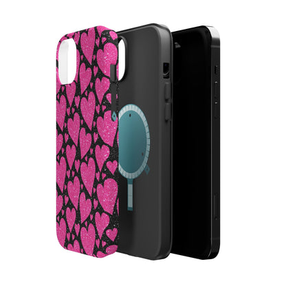 Glitter Hearts MagSafe iPhone Case - BOGO Cases