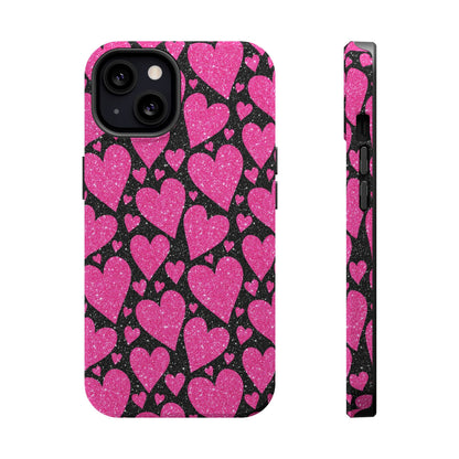 Glitter Hearts MagSafe iPhone Case - BOGO Cases