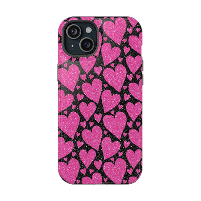 Glitter Hearts MagSafe iPhone Case - BOGO Cases